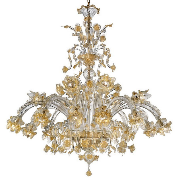 Rose Dorate Murano glass chandelier