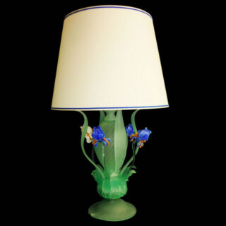 Iris blu Murano glass table lamp