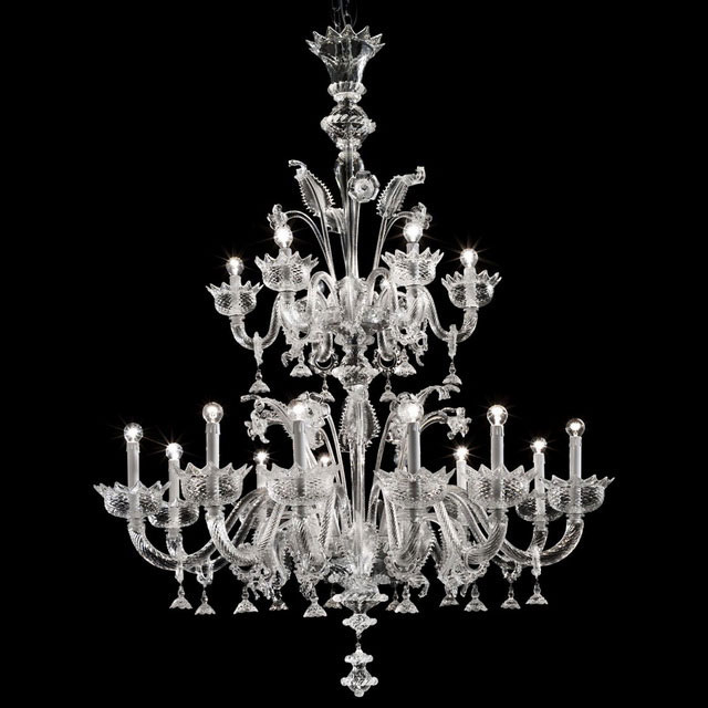 Casanova Murano glass chandelier with rings