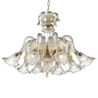 Laguna Murano glass chandelier basket shape