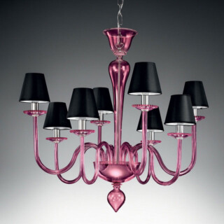 Miranda Murano glass chandelier with lampshades