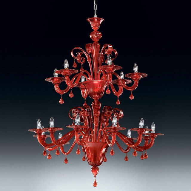 Stige two tier Murano glass chandelier