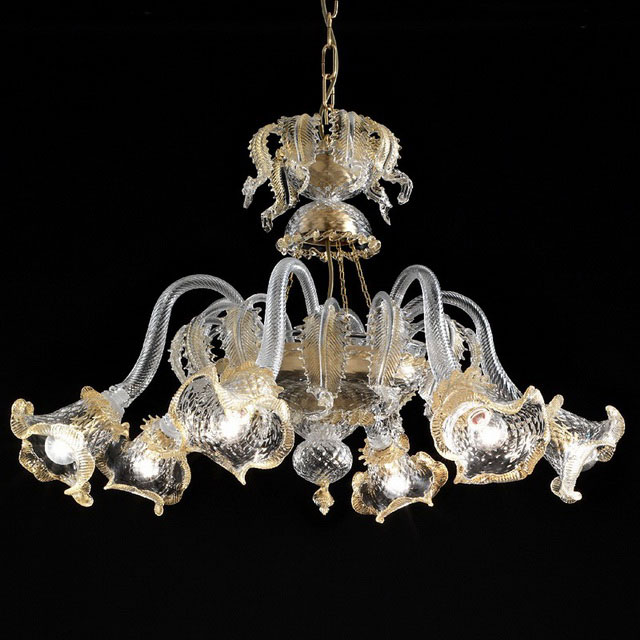 Canal Grande basket shape Murano chandelier