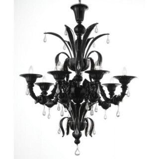 Paradiso black Murano glass chandelier
