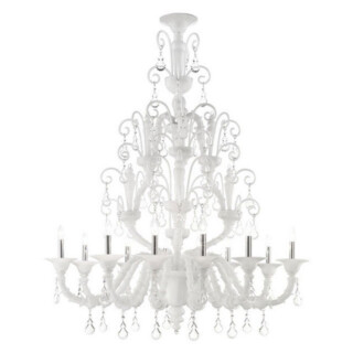 Inverno white Murano glass chandelier