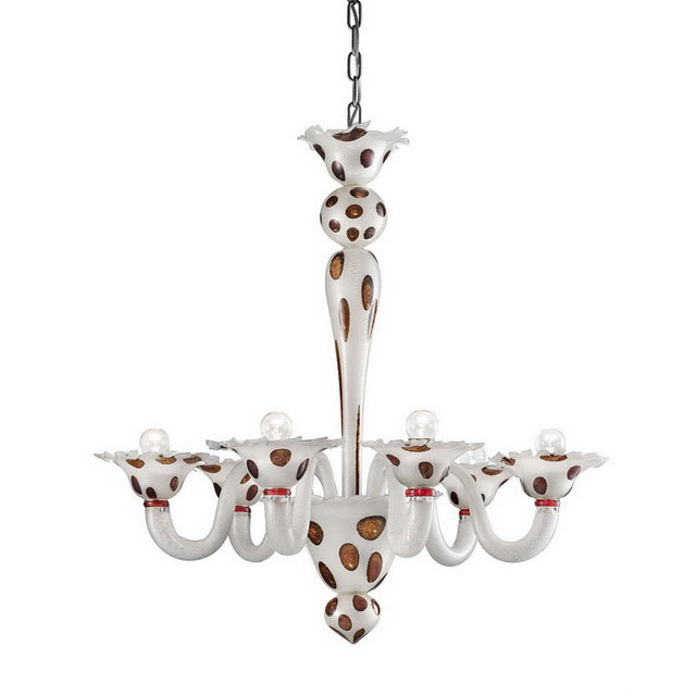 Dalmata 6 lights Murano glass chandelier