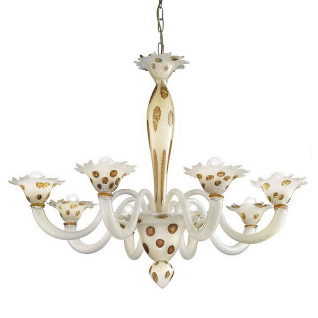 Dalmata 8 lights Murano glass chandelier