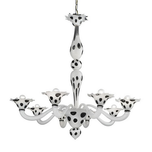 Dalmata 8 lights Murano glass chandelier