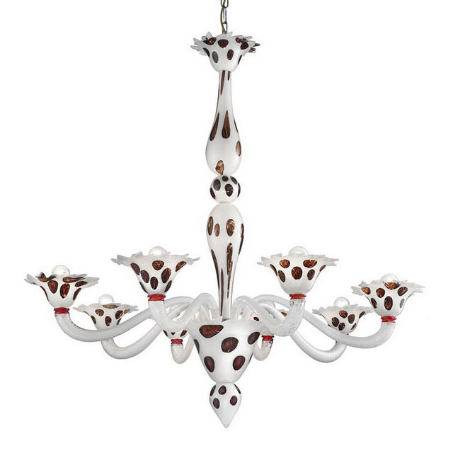 Dalmata 8 lights Murano glass chandelier