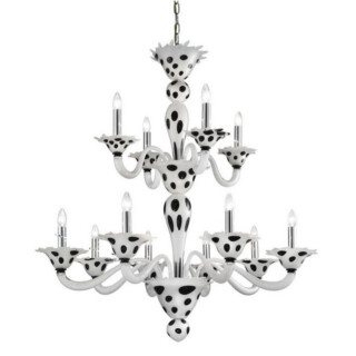 Dalmata 8+4 lights Murano glass chandelier