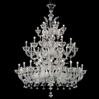 Casanova large three tier Murano glass chandelier with rings