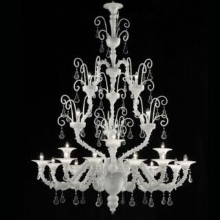 Inverno white Murano glass chandelier